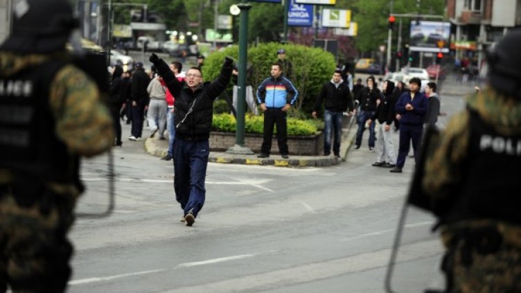 Протести в Скопие след петорното убийство от 12 април. Снимка: Reuters