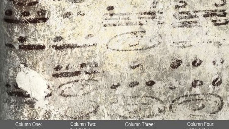 Колони от цифри на стена в дома. Снимка: National Geographic