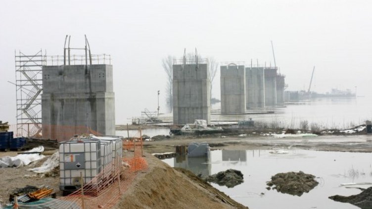 Работите по Дунав мост 2 от румънска страна са почти напълно завършени. Снимка: БТА
