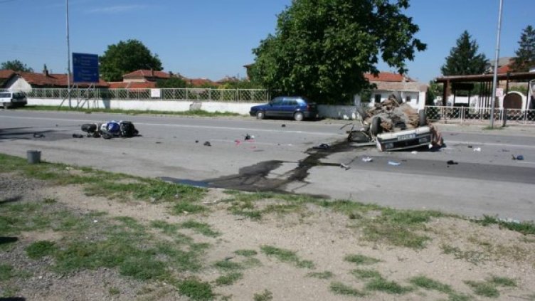 Мястото на тежката катастрофа. Снимка: ОДМВР-Стара Загора