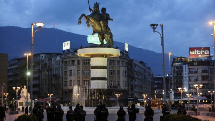 Паметникът на Александър Македонски в Скопие. Снимка: Reuters