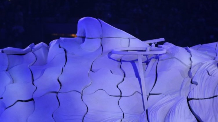 Художествено пресъздаване на лика на Джон Ленън имаше и по време на закриването на Олимпийските игри в Лондон. Снимка: Reuters