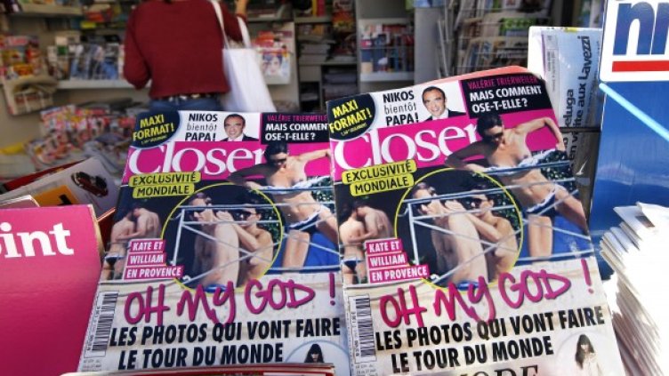 Голите снимки на Кейт Мидълтън бяха публикувани първо във френското списание "Клоузър". Снимка: Reuters