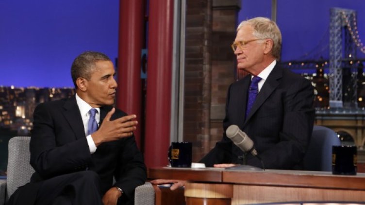 Барак Обама в предаването на Дейвид Летерман. Снимка: Reuters
