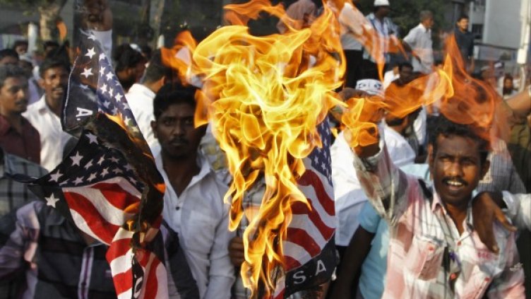 Протест в Индия срещу "Невинността на мюсюлманите". Снимка: Reuters