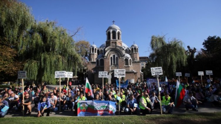 Втори ден продължава полицейския протест. Снимка: БТА