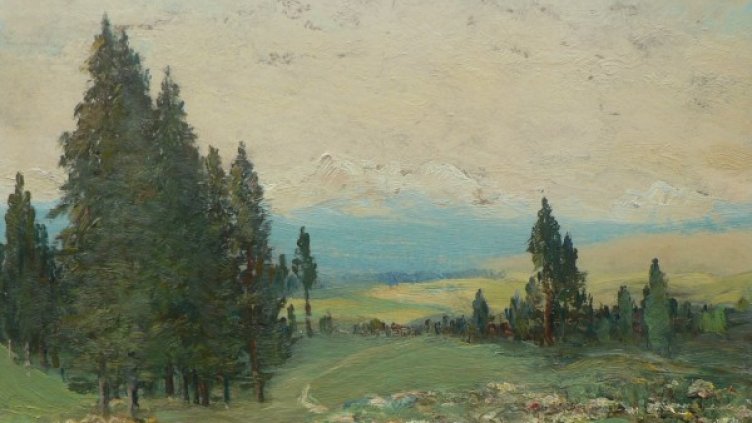 Преслав Кършовски, „Селски къщи“, 1944 г.Снимка: Галерия "Лоранъ"