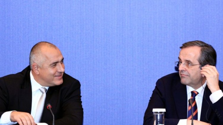 Бойко Борисов на срещата с гръцкия си колега Андонис Самарас. Снимка: БТА