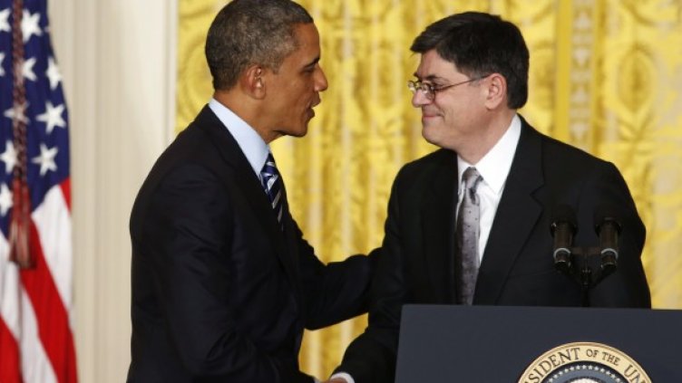 Барак Обама и Джак Лю. Снимка: Reuters