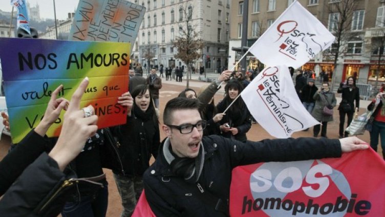 Митингът в Лион. Снимка: Reuters