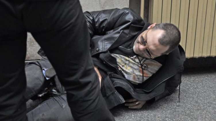 Златко Баретата в сградата на Съдебната палата след стрелбата Снимка: Булфото