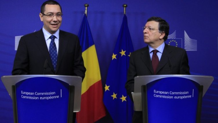 Румънският премиер Виктор Понта и Жозе Барозу Снимка: Reuters