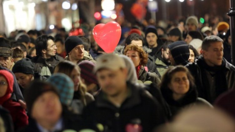 Протестиращите настояват да се спре строителството в защитените територии. Снимка: БТА