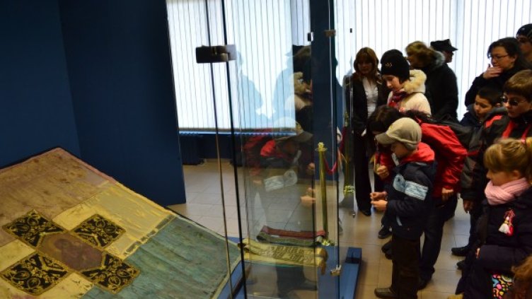 Самарското знаме. Снимка: Национален военноисторически музей