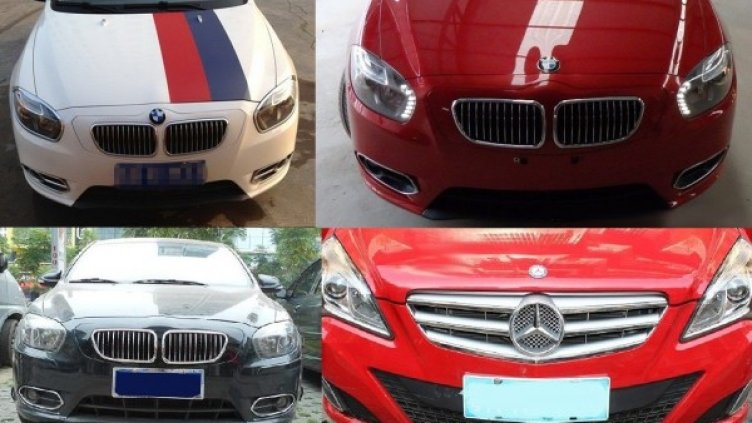 Не, това не са модели на BMW и Mercedes, а китайски копия. Колаж: Automedia.bg