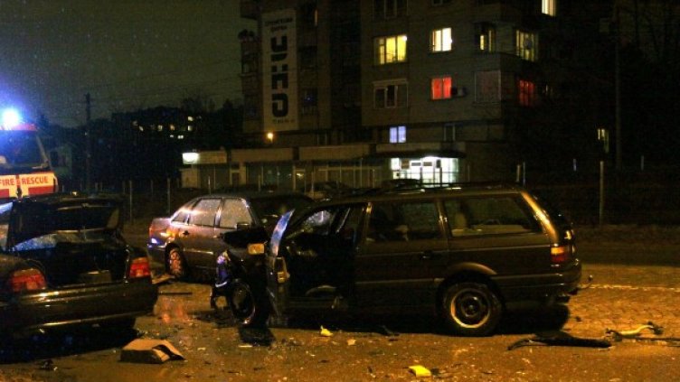 Тежката катастрофа, отнела три живота в София. Снимка: БулФото