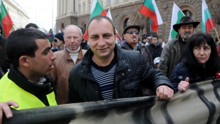 Янко Петров по време на протестите. Снимка: Булфото