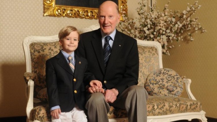 Симеон Сакскобургготски с внука си Симеон Хасан. Снимка: Булфото