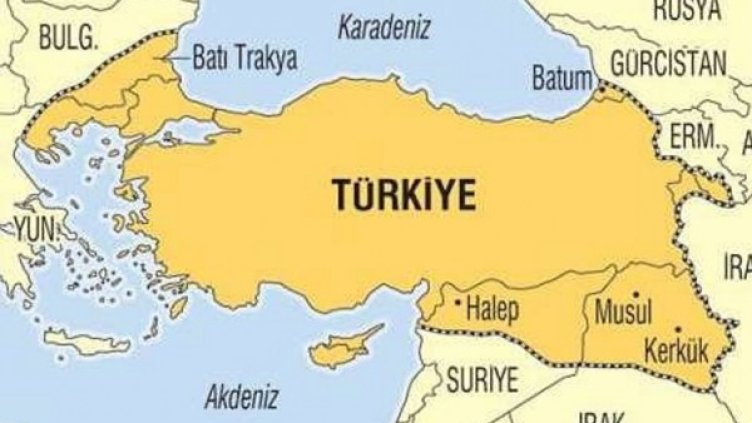 Картата, публикувана в турския в. "Миллиет"