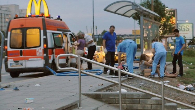 Мястото на тежката катастрофа. Снимка: Булфото