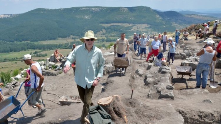 Симеон Сакскобургготски беше днес на Перперикон. Снимка: БТА