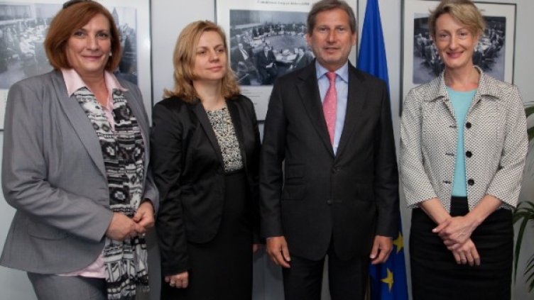 Искра Михайлова, Десислава Терзиева, Йоханес Хан и Зинаида Златанова. Снимка: БТА