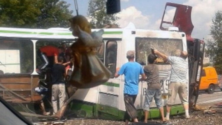 Мястото на тежката катастрофа. Снимка: БТА