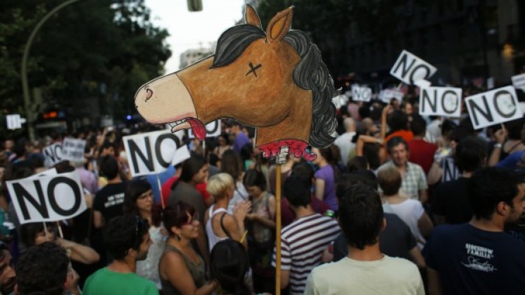 Хиляди протестираха в Мадрид. Снимка: Reuters