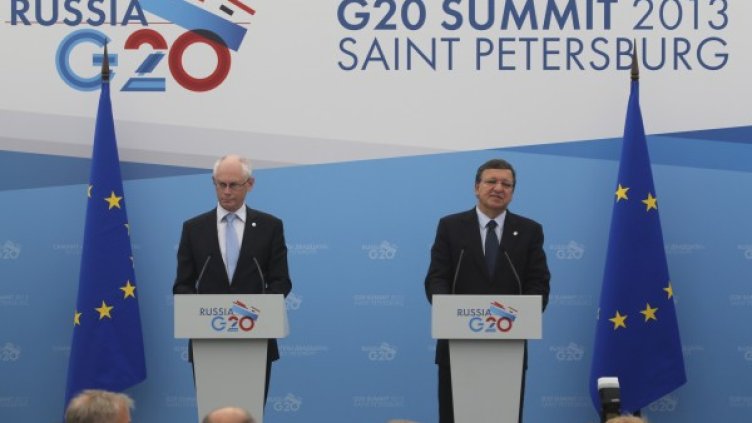 Херман ван Ромпой и Жозе Барозу. Снимка: Reuters