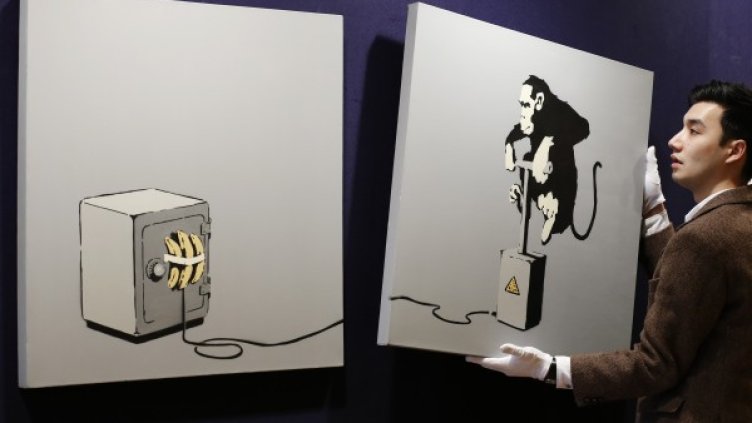 Творбите на Банкси вече се продават за милиони. Снимка: Reuters