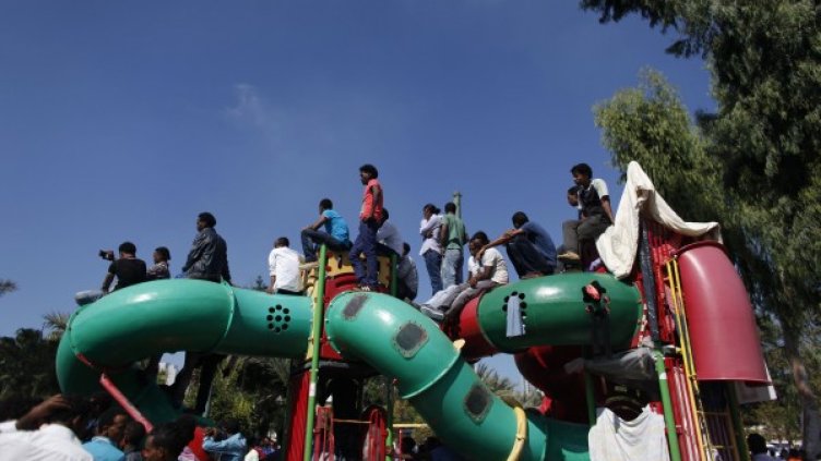 Бежанците на Лампедуза. Снимка: Reuters