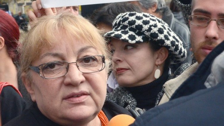 Ташева на протеста на "Атака". Снимка: Булфото