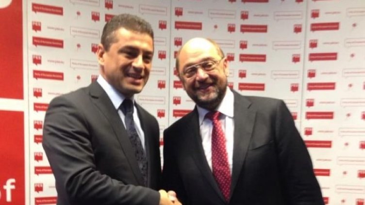 Красимир Янков и Мартин Шулц. Симка: БСП