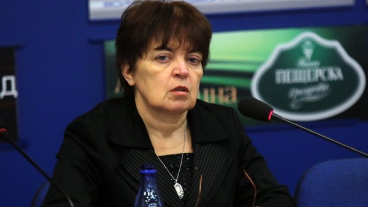 Проф. д.ик.н. Нина Дюлгерова на пресконференцията за енергийната геополитика. Снимка: БТА