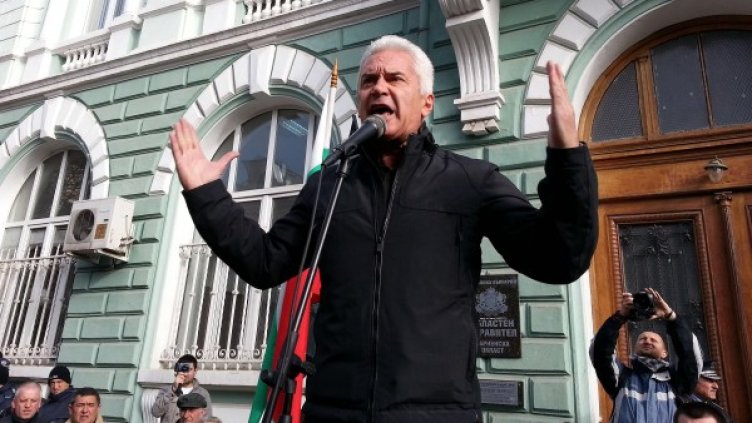 Волен Сидеров по време на протеста. Снимка: Булфото