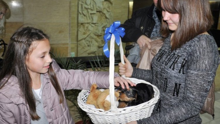 Кметът на Благоевград зарадва най-послушните деца. Снимка: БТА