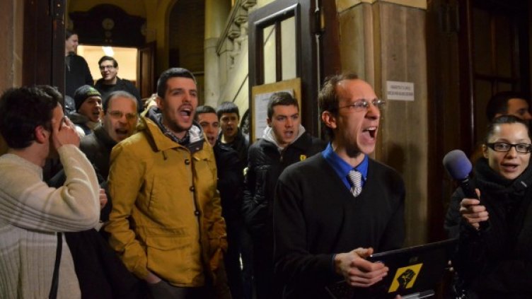 Окупарите на СУ. Снимка: Булфото