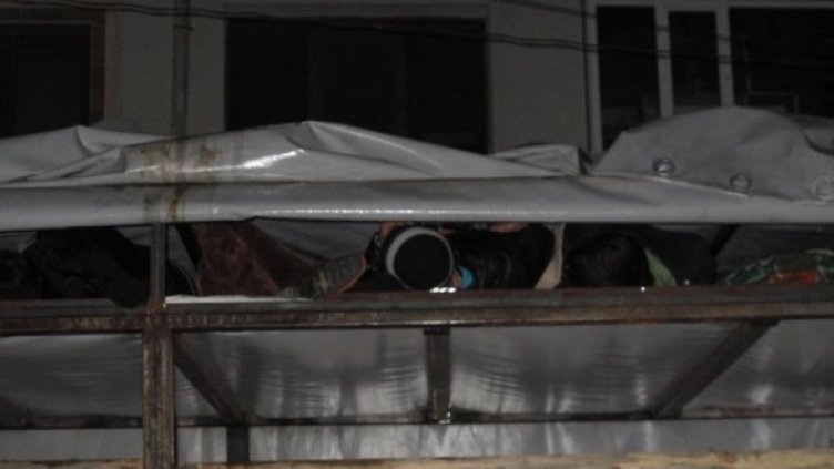 Укритието в ТИР-а. Снимка: МВР