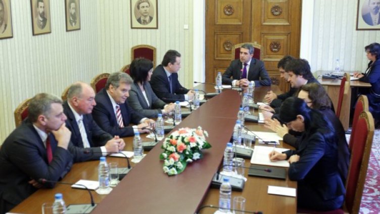 Президентът проведе разговори с ръководството на БСП. Снимка: БТА