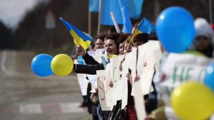Проукраински митинг в Симферопол. Снимка: архив, Ройтерс