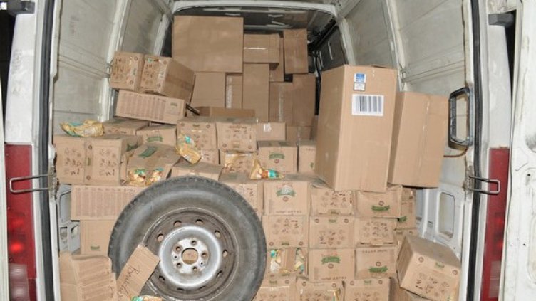 Иззетите контрабандни цигари от Велико Търново. Снимка МВР