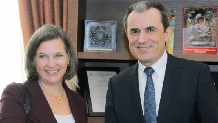 Пламен Орешарски и Виктория Нюланд. Снимка: БТА