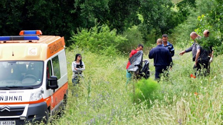 Мятото, където е откри трупът на мъжа край Димитровград. Снимка БТА