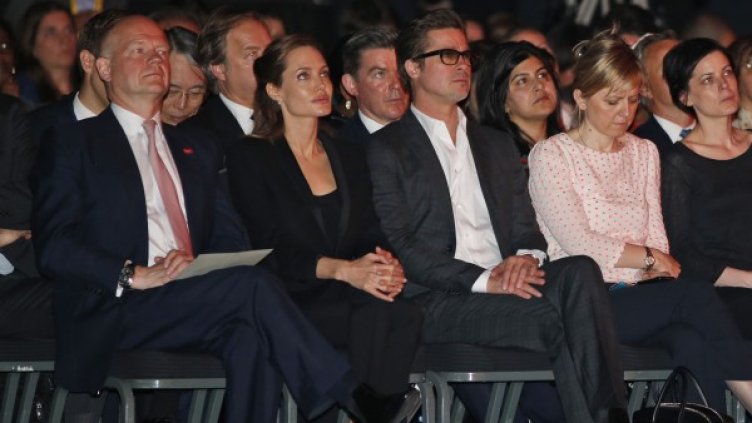 Брад Пит и Анджелина Джоли на световната срещата на върха в Лондон, Снимка: БТА