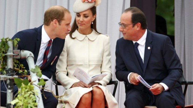 Принц Уилям, Кейт Мидълтън и Франсоа Оланд на церемонията в Лиеж. Снимка: Reuters