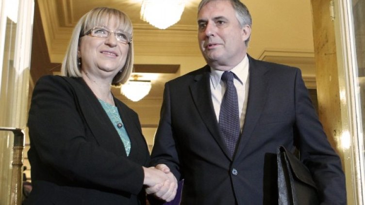 Цецка Цачева и Ивайло Калфин. Снимка: БТА