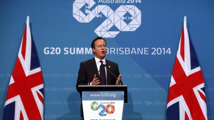 Дейвид Камерън на срещата на Г-20. Снимка: Ройтерс