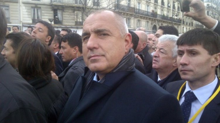 Бойко Борисов на шествието в Париж. Снимка: БТА