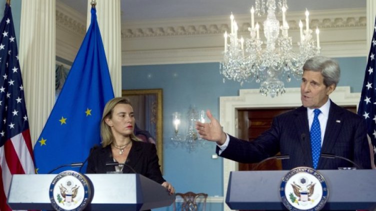 Джон Кери и Федерика Могерини. Снимка БТА