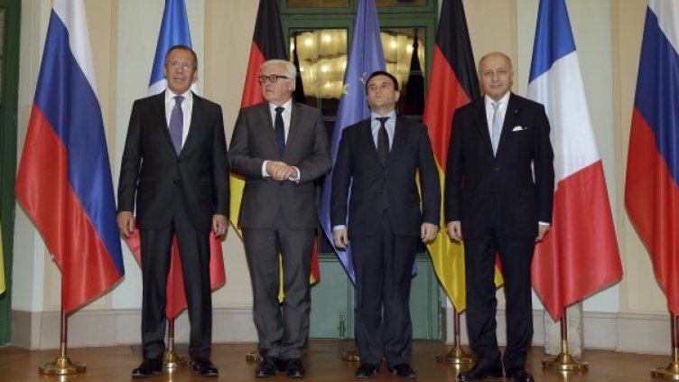 Първите дипломати на Русия, Украйна, Франция и Германия в Берлин. Снимка БТА